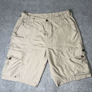 Mossy Oak Cargo‎ Shorts Mens Size 34 Beige Rip Stop Light Weight Cargo Pockets